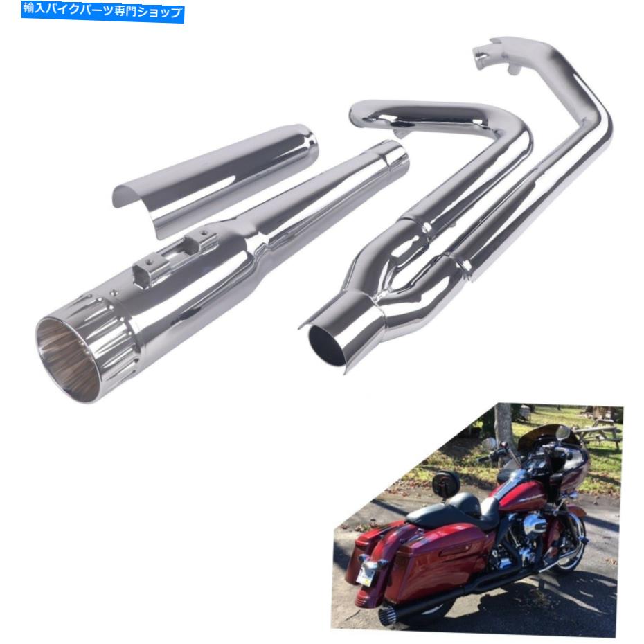 クロームパーツ 2つの排気ガラス1995-2016自転車、大声で素晴らしいトーンシャークロード 2 Into 1 Exhaust for Harley Touring 1995-2016 Bikes, Loud Amazing Tone SHARKROAD【並行輸入品】｜Us Custom Parts Shop USDM