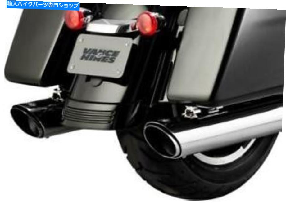 クロームパーツ バンス＆ハインズツインスラッシュラウンドデュアルスリップオンマフラークロム＃16672 Vance & Hines Twin Slash Round Dual Slip-On Mufflers Chrome #16672【並行輸入品】｜Us Custom Parts Shop USDM
