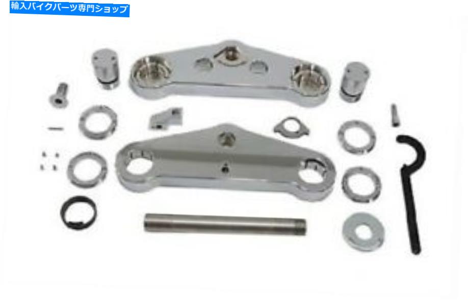クロームパーツ ハーレークロームビレット鍛造CNCトリプルツリーフラッシュ隠し41mmフロントエンド米国 Harley Chrome Billet Forged CNC Triple Tree Flush Hidden 41mm Front End USA【並行輸入品】