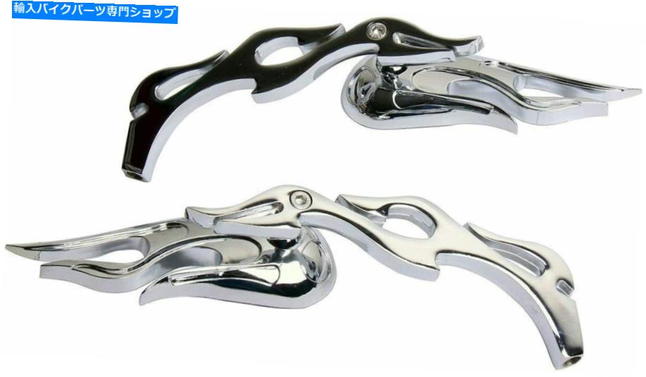 クロームパーツ Harley-Davidson Electra Glide Dyna用クロムCNCフレームスタイルリアビューミラー Chrome CNC Flame Style Rear View Mirrors for Harley-Davidson Electra Glide Dyna【並行輸入品】