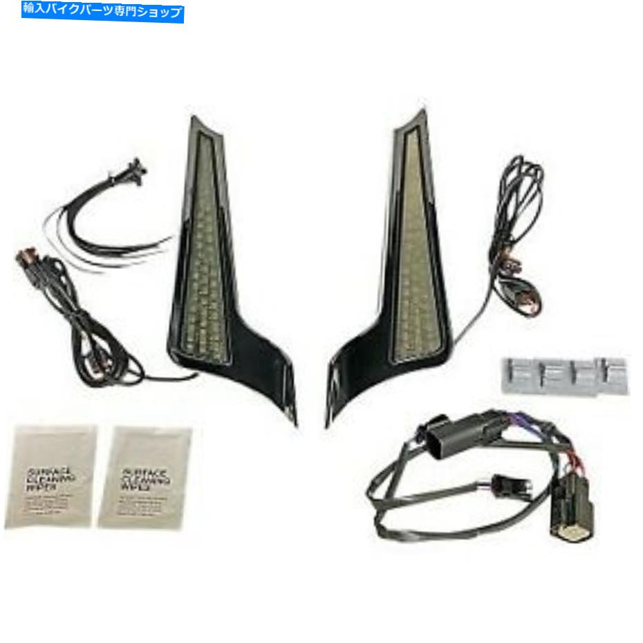 クロームパーツ 10-13 flhx / fltrxのためのカスタムダイナミクスクロムデュアルカラーファシアLEDパネル Custom Dynamics Chrome Dual Color Fascia LED Panels for 10-13 FLHX/FLTRX【並行輸入品】
