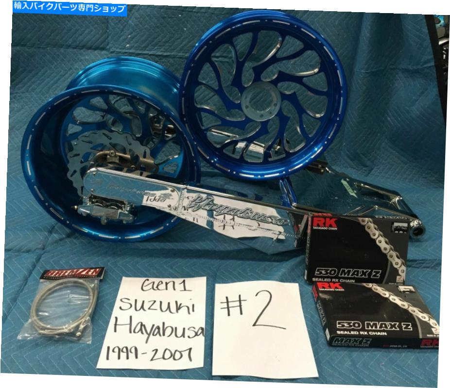 クロームパーツ 鈴木駿の太いタイヤキット CANDY BLUE CONTRAST & CHROME 330 FAT TIRE KIT FOR SUZUKI HAYABUSA GEN 1 99-2007【並行輸入品】