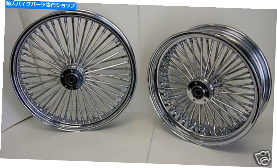 クロームパーツ DNAクロームマンモス52ファットスポーク21x3.5＆16x5.5ホイールハーレーソフトツーリング DNA CHROME MAMMOTH 52 FAT SPOKE 21x3.5 & 16x5.5 WHEELS HARLEY SOFTAIL TOURING【並行輸入品】