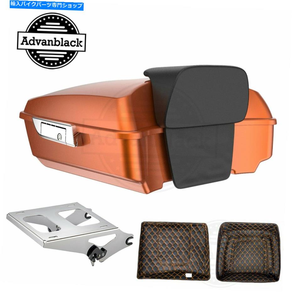 クロームパーツ Advanblack刻んだツアーパックアンバーウイスキートランク荷物荷物は1997+ハーレーフィット Advanblack Chopped Tour Pack Amber Whiskey Trunk Luggage Fits 1997+ Harley【並行輸入品】