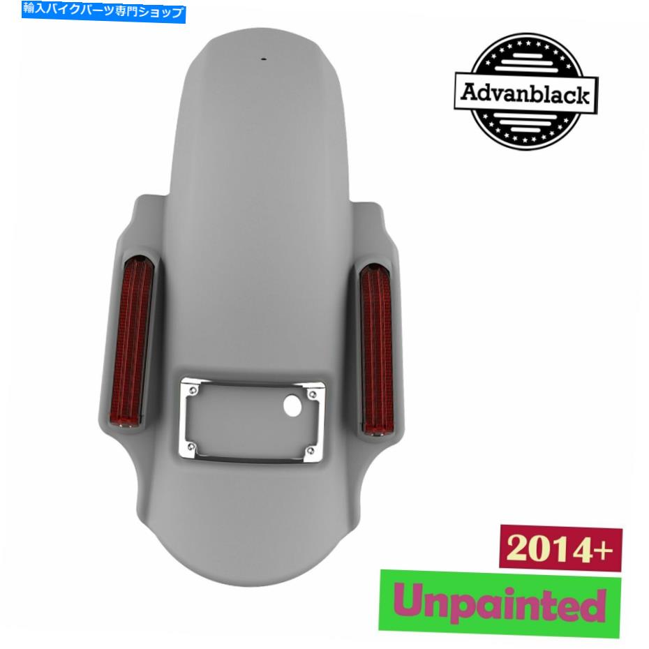 クロームパーツ AdvanBlack Unpented Dominator 2014+ハーレーツーリングのリアフェンダーストレッチ Advanblack Unpainted Dominator Stretched Rear Fender For 2014+ Harley Touring【並行輸入品】