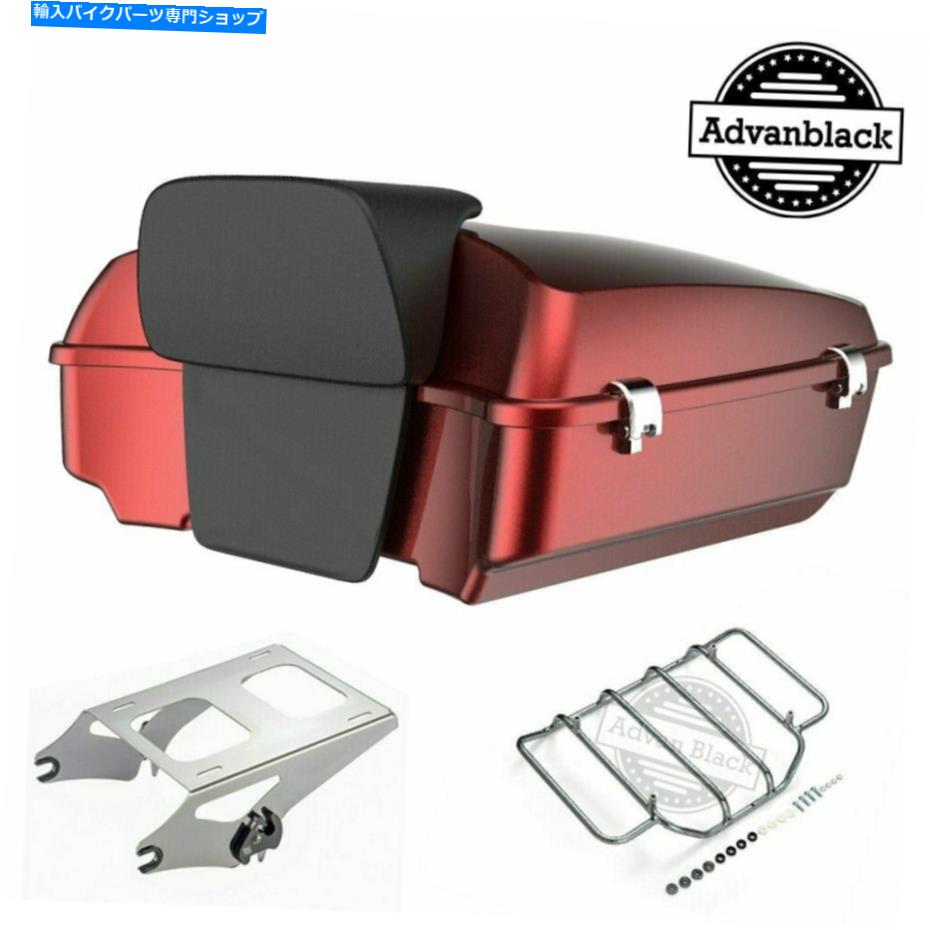 クロームパーツ Advanblackハードキャンディホットロッド赤いフレークみじん切りハーレー97+ Advanblack Hard Candy Hot Rod Red Flake Chopped Tour Pack For Harley 97+【並行輸入品】