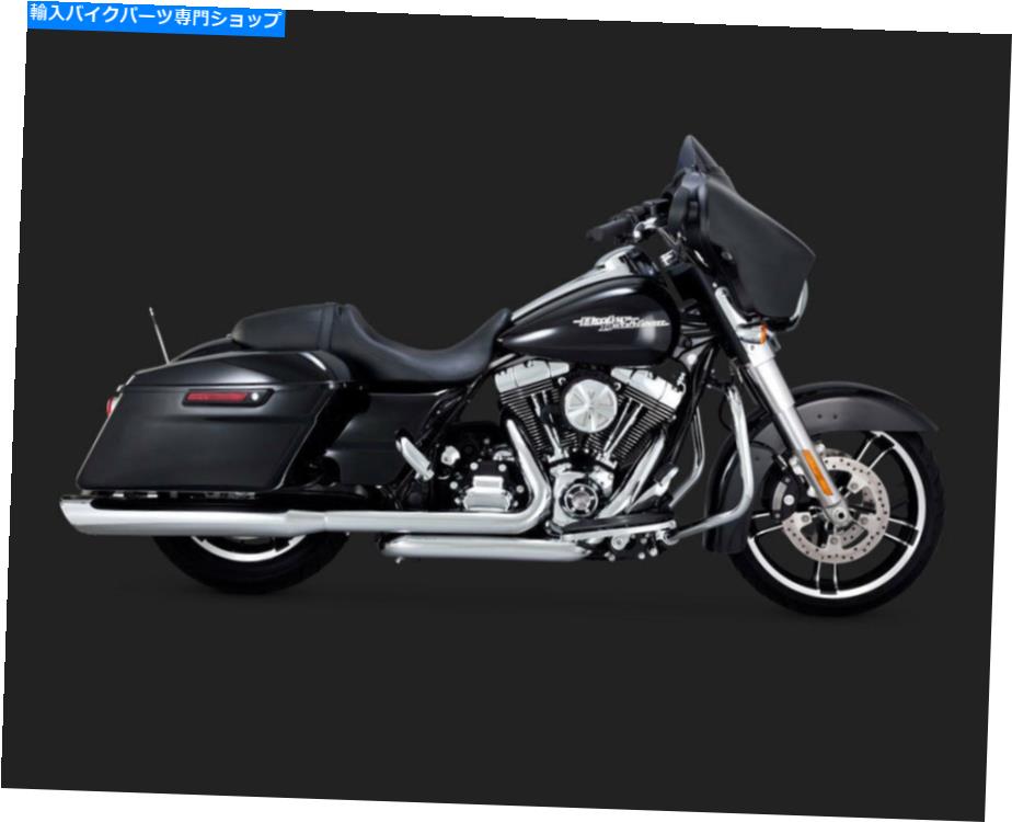 クロームパーツ '09 -'16ハーリーツーリング用バンス＆ハインズクロームドレッサーデュアルヘッドパイプ Vance & Hines Chrome Dresser Duals Head Pipes for '09-'16 Harley Touring【並行輸入品】