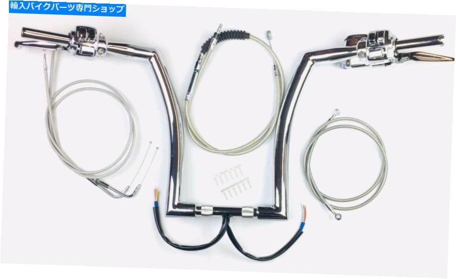 クロームパーツ 16 x 1.5 APEハンガークロームハンドルバーコントロールキット00 - 06ハーリーファットボーイFLSTF 16 x 1.5 Ape Hanger Chrome Handlebar Control Kit 00 - 06 Harley Fatboy FLSTF【並行輸入品】