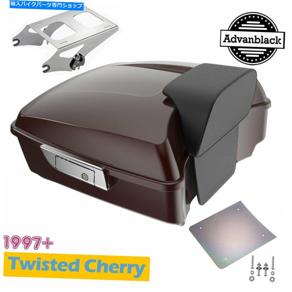 クロームパーツ 1997年以降のハーレーダビッドソンツーリングのためのツイストチェリーみじん切りツアーパック Twisted Cherry Chopped Tour Pack Backrest For 1997+ Harley Davidson Touring【並行輸入品】