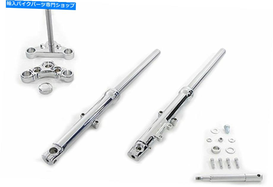 クロームパーツ FXD 2004-2017ハーレーダビッドソンのための39mmフォークアセンブリクロムスライダーシングルディスク 39mm Fork Assembly Chrome Sliders Single Disc for FXD 2004-2017 Harley Davidson【並行輸入品】