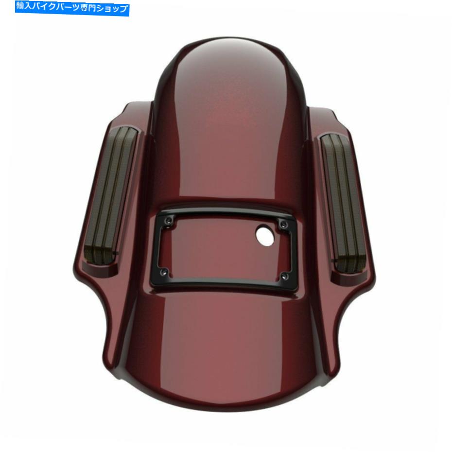 クロームパーツ AdvanBlack Mysterious Red Sunglo Dominatorストレッチリアフェンダーフィット14+ハーレー Advanblack Mysterious Red Sunglo Dominator Stretched Rear Fender Fits 14+ Harley【並行輸入品】