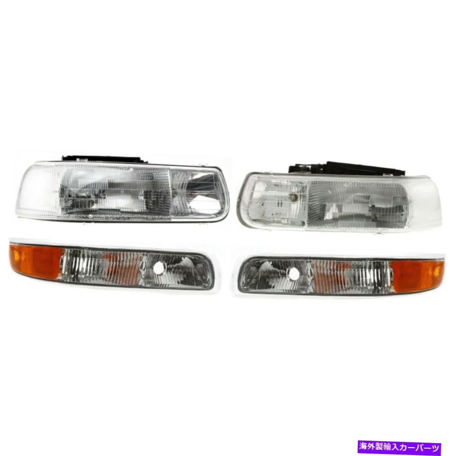 USヘッドライト 1999年から2002年のヘッドライトキットシボレーSilverado 1500左右4 PC Headlight Kit For 1999-2002 Chevrolet Silverado 1500 Left and Right 4Pc【並行輸入品】