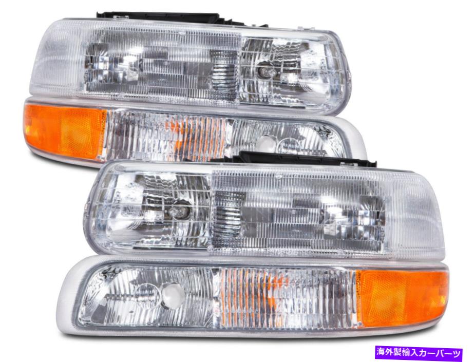 USヘッドライト ヘッドライト4PCセットフィット99-02シボレーシルバード/ 00-06タホ/郊外 Headlights 4Pc Set Fits 99-02 Chevrolet Silverado/ 00-06 Tahoe/Suburban【並行輸入品】