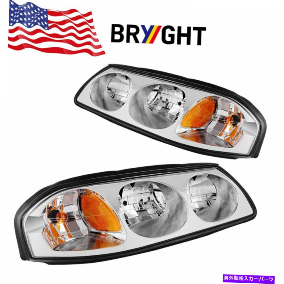 USヘッドライト 2000-2005のシボレーインパラクロムヘッドライト交換キット左+右組み立て For 2000-2005 Chevy Impala Chrome Headlights Replacement Kit Left+Right Assembly【並行輸入品】