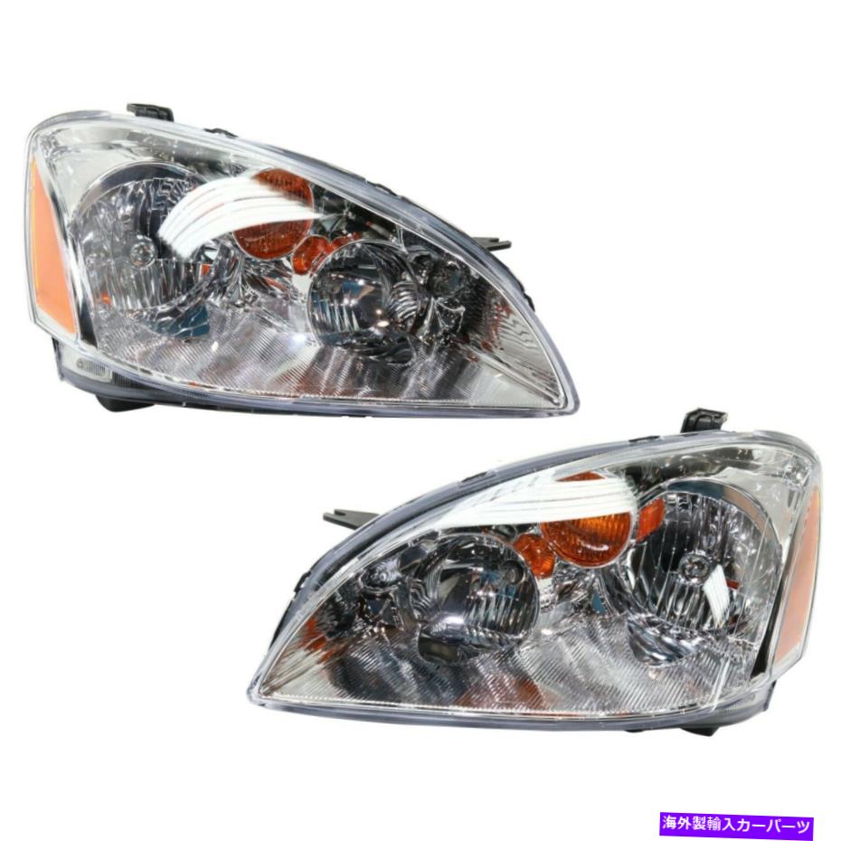 USヘッドライト Headlightは2002年2003年2004年日産のAltimaを設定します Headlight Set For 2002 2003 2004 Nissan Altima Left and Right With Bulb 2Pc【並行輸入品】