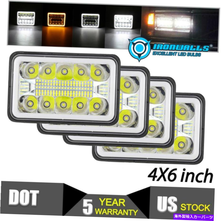 USヘッドライト Chevrolet C5500 Kodiak Kenworth US用ドット4x6 LEDヘッドライトHi-Lo Beam DRL DOT 4X6 LED Headlight Hi-lo Beam DRL For Chevrolet C5500 Kodiak Kenworth US【並行輸入品】