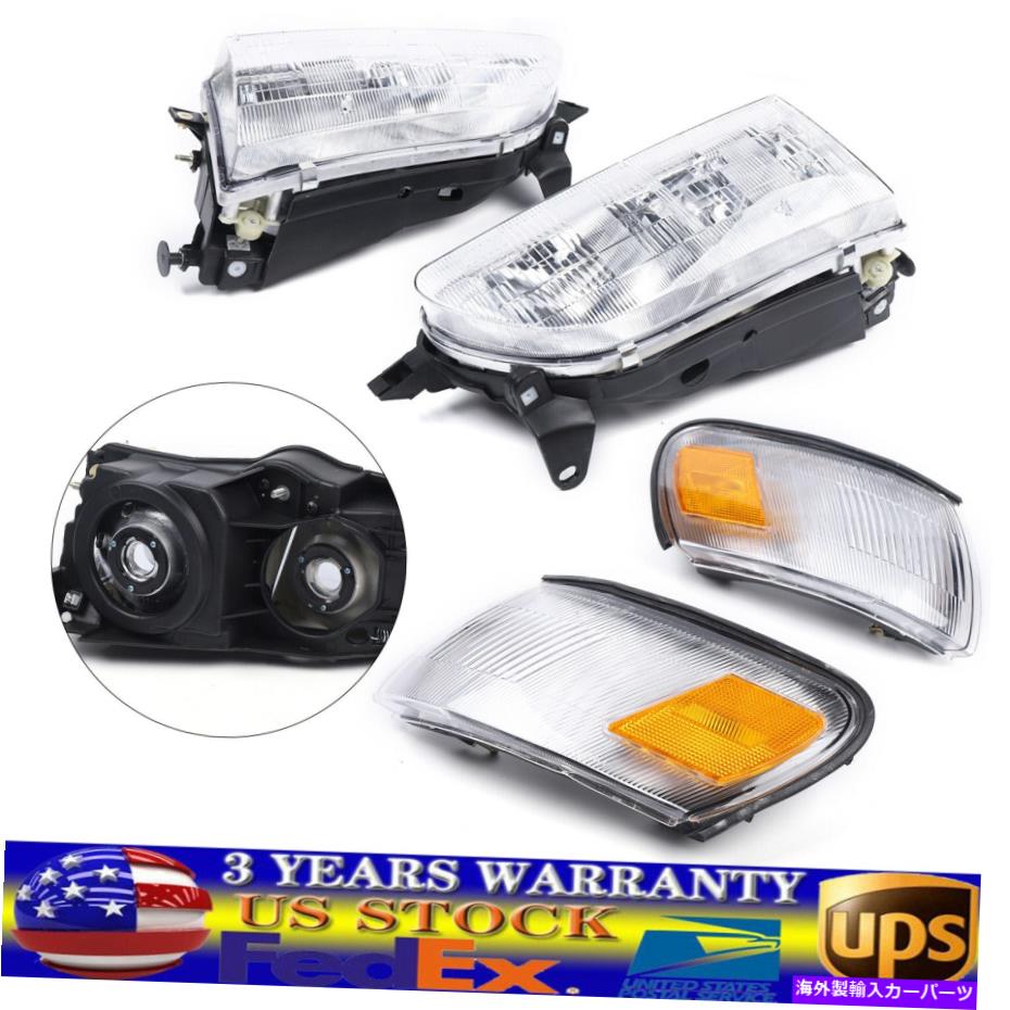 USヘッドライト ヘッドライトと駐車コーナーライト93-97トヨタカローラ1.8L L4のための左右 Headlights & Parking Corner Lights Left & Right for 93-97 Toyota Corolla 1.8L l4【並行輸入品】