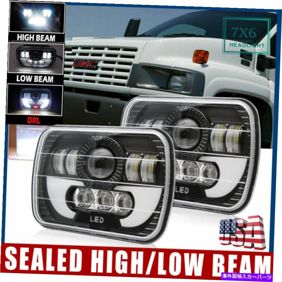 USヘッドライト DRL LEDヘッドライトヘッドランプ7X6 \