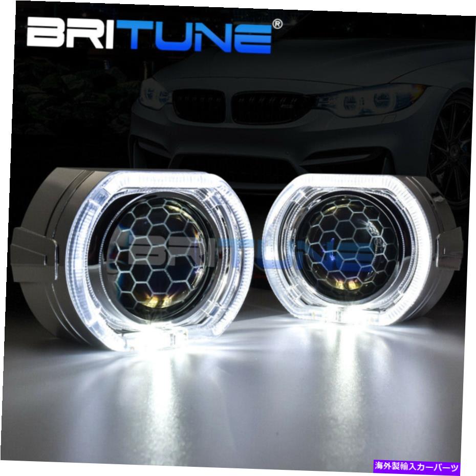 USヘッドライト HIDプロジェクターヘッドライトブルーエッチングレンズLED Halo Rings DRL H1 H7 RetoFit HID Projector Headlight Blue Etching Lens LED Halo Rings DRL H1 H4 H7 Retrofit【並行輸入品】