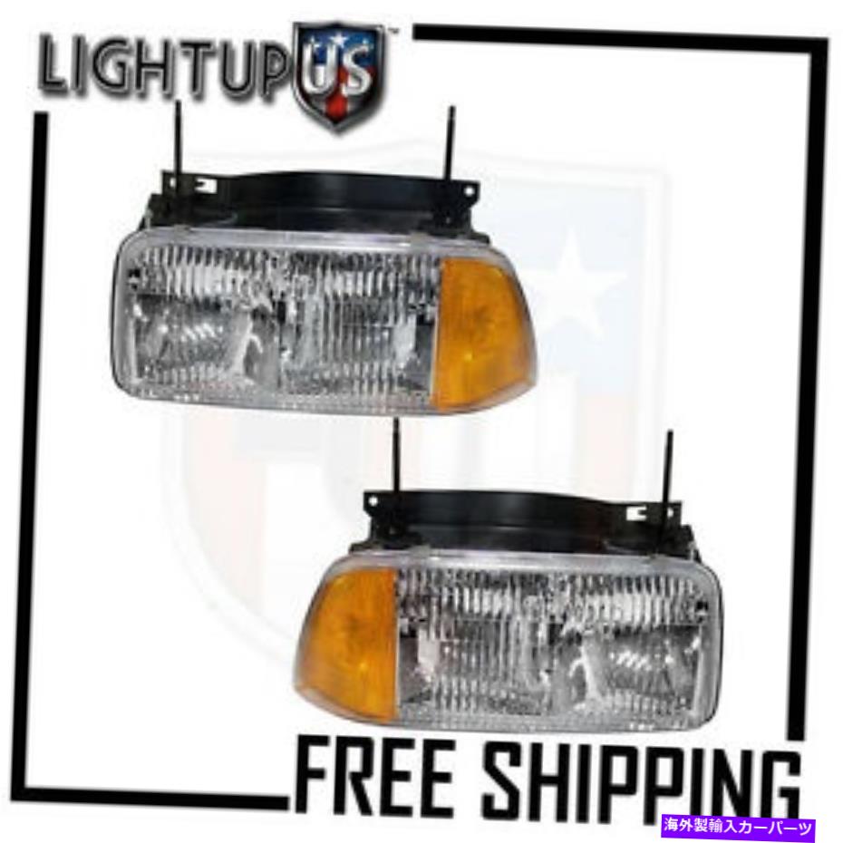 USヘッドライト ヘッドライトヘッドランプのペアは95-97 Jimmy 94-97 Sonoma 96-97 Barvada Headlight Headlamp Pair Left right for 95-97 JIMMY 94-97 SONOMA 96-97 BARVADA【並行輸入品】