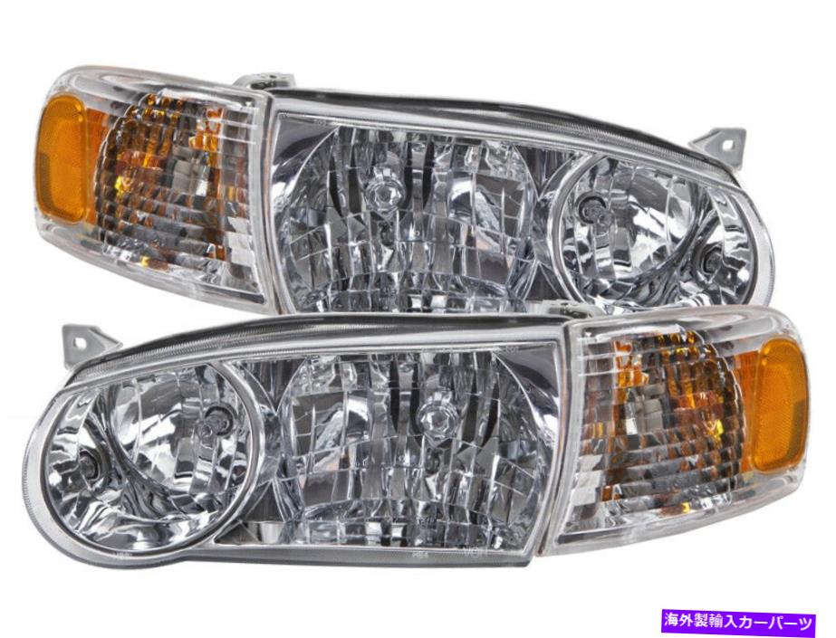 USヘッドライト FITS 01-02トヨタカローラ4PCヘッドライトヘッドランプセットW /コーナー Fits 01-02 Toyota Corolla 4Pc Headlights Headlamps Set W/Corners【並行輸入品】