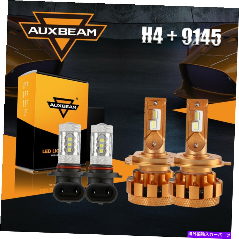 USヘッドライト Auxbeam H4 9003 LEDデコーダヘッドライト電球+ H10 9145フォグトヨタタコマ05-11 AUXBEAM H4 9003 LED Decoder Headlight Bulb+H10 9145 Fog for Toyota Tacoma 05-11【並行輸入品】