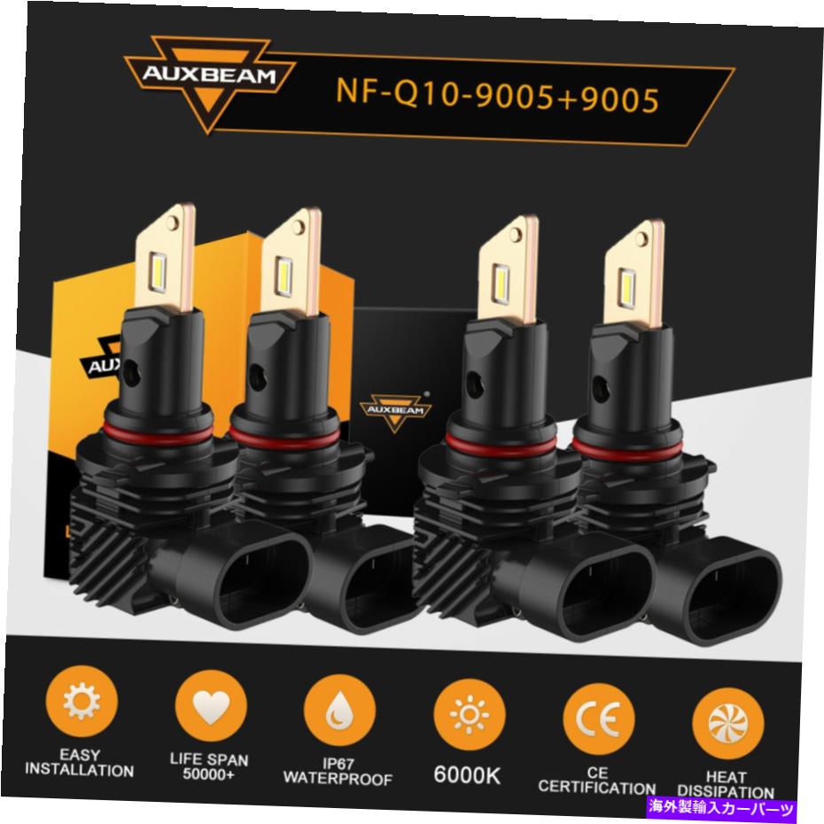 USヘッドライト AUXBeam 9005 LEDヘッドライトハイ＆ロービームの電球がHyundai Sonata 2015-2019 4X AUXBEAM 9005 LED Headlight High & Low Beam Bulbs for Hyundai Sonata 2015-2019 4x【並行輸入品】