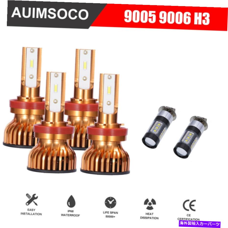 USヘッドライト GMC K2500 K3500 1997-2000 6X 6000K LEDヘッドライトHI / LO +霧電球コンボキット For GMC K2500 K3500 1997-2000 6x 6000K LED Headlight Hi/Lo+Fog Bulbs Combo Kit【並行輸入品】