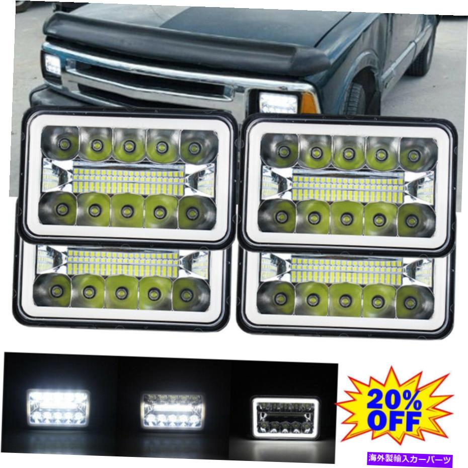 USヘッドライト PeterBilt Kenworth T800 W900用4個の4x6 '' LEDヘッドライトHi-Loシールビーム 4pcs 4x6'' Led Headlights Hi-Lo Sealed Beam for Peterbilt Kenworth T800 W900【並行輸入品】