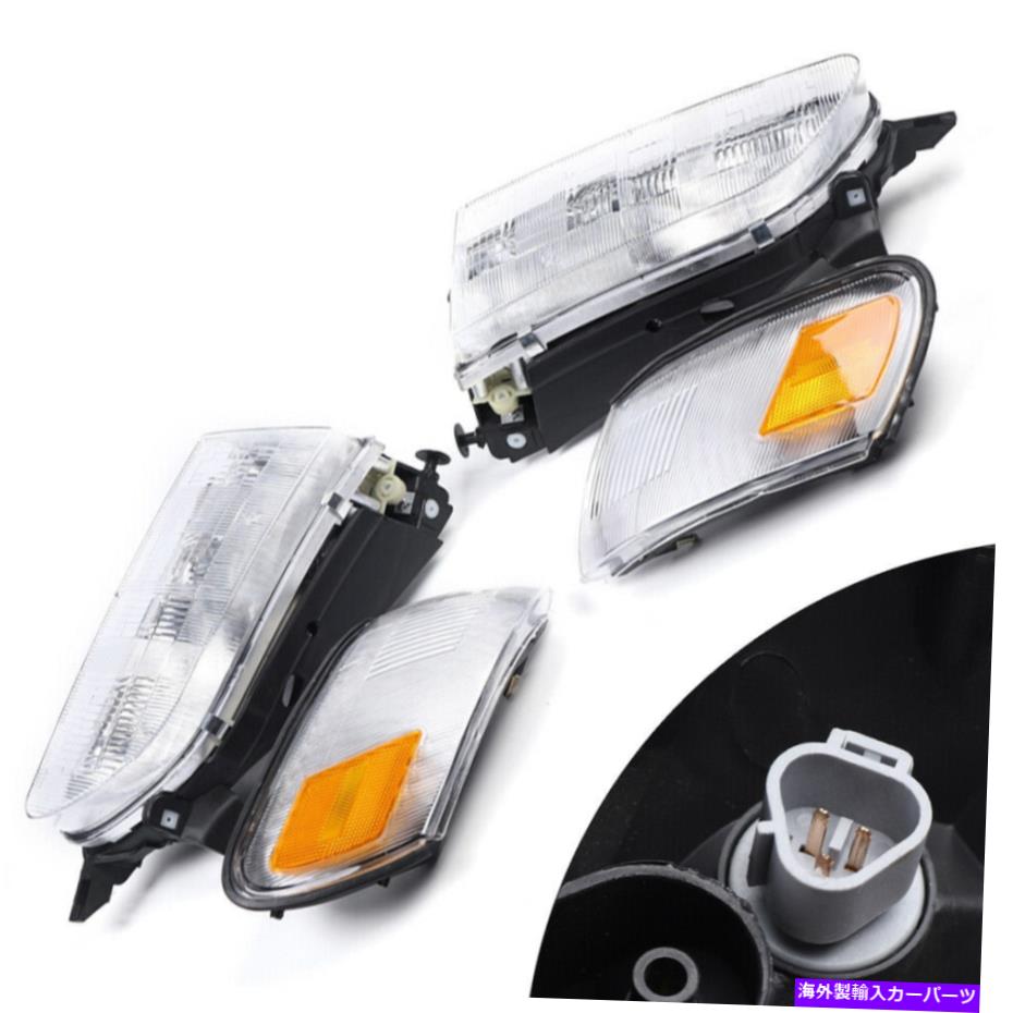 USヘッドライト 2xヘッドライトクロームハウジングクリアレンズコーナーランプセットフィット93-97トヨタカローラ 2x Headlights Chrome Housing Clear Lens Corner Lamp Set Fit 93-97 Toyota Corolla【並行輸入品】