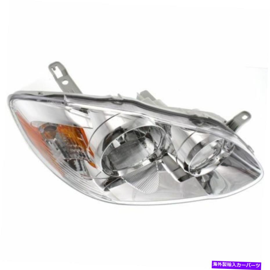 USヘッドライト Corolla 05-08、旅客側のヘッドライト、クリアレンズ。クロームインテリア For Corolla 05-08, Passenger Side Headlight, Clear Lens; Chrome Interior【並行輸入品】