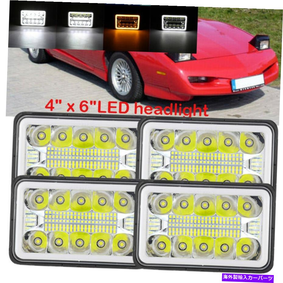 USヘッドライト PeterBilt 379 378 FreightLiner FLD120 4PCS 4X6 '' LEDヘッドライトHI / LOビーム For Peterbilt 379 378 Freightliner FLD120 4PCs 4x6'' LED Headlights Hi/Lo Beam【並行輸入品】