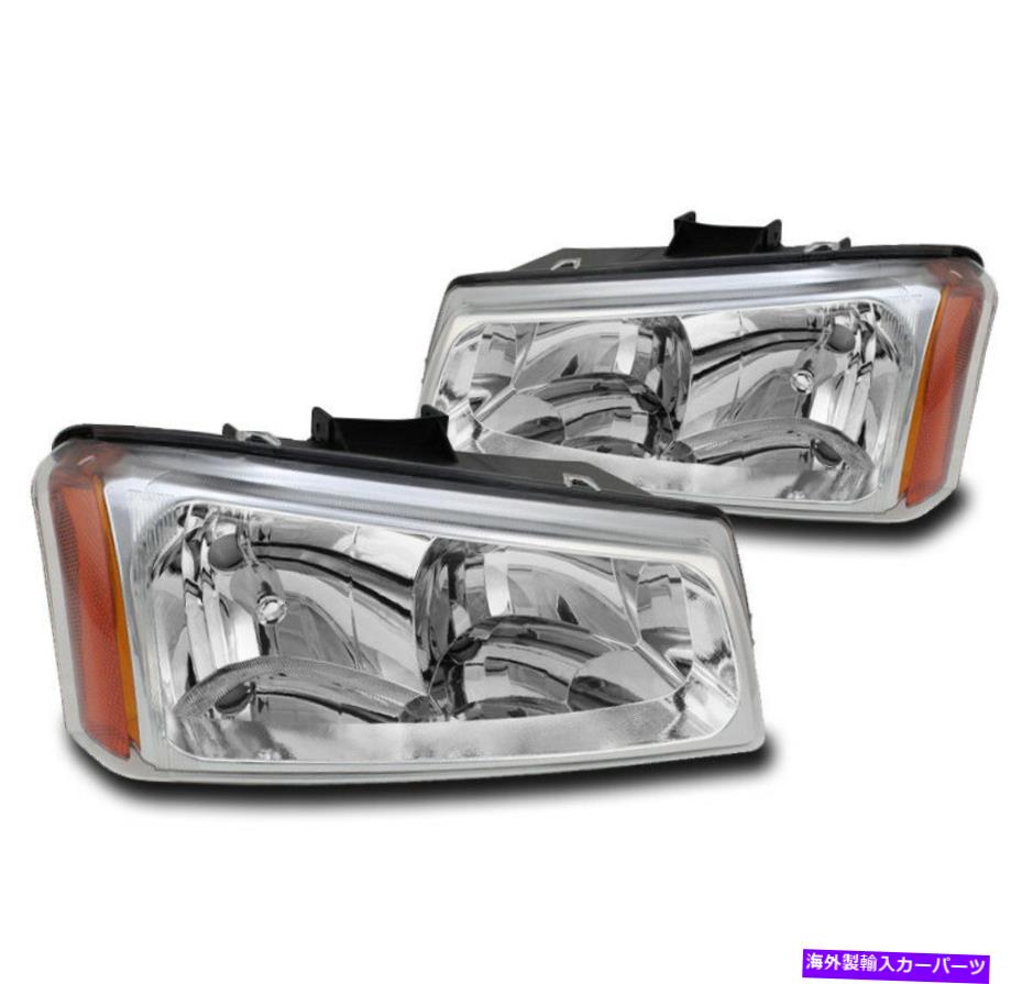 USヘッドライト 2003年から2006年のシボリーSilverado / Avalancheのための新しいフロントクローム/アンバーヘッドライトランプ NEW FRONT CHROME/AMBER HEADLIGHTS LAMPS FOR 2003-2006 CHEVY SILVERADO/AVALANCHE【並行輸入品】