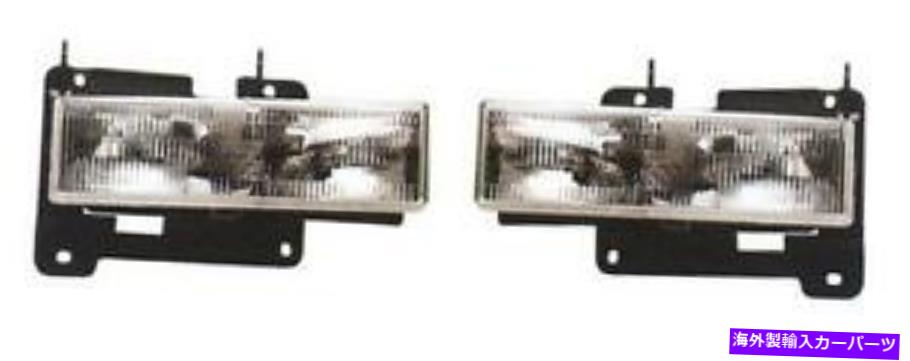 USヘッドライト フィット89 90 91 92 93 94 95 96 97 98 Chevy GMC C / Kトラックヘッドライトペアセット新品 Fits 89 90 91 92 93 94 95 96 97 98 Chevy GMC C/K Truck Headlight Pair Set NEW【並行輸入品】