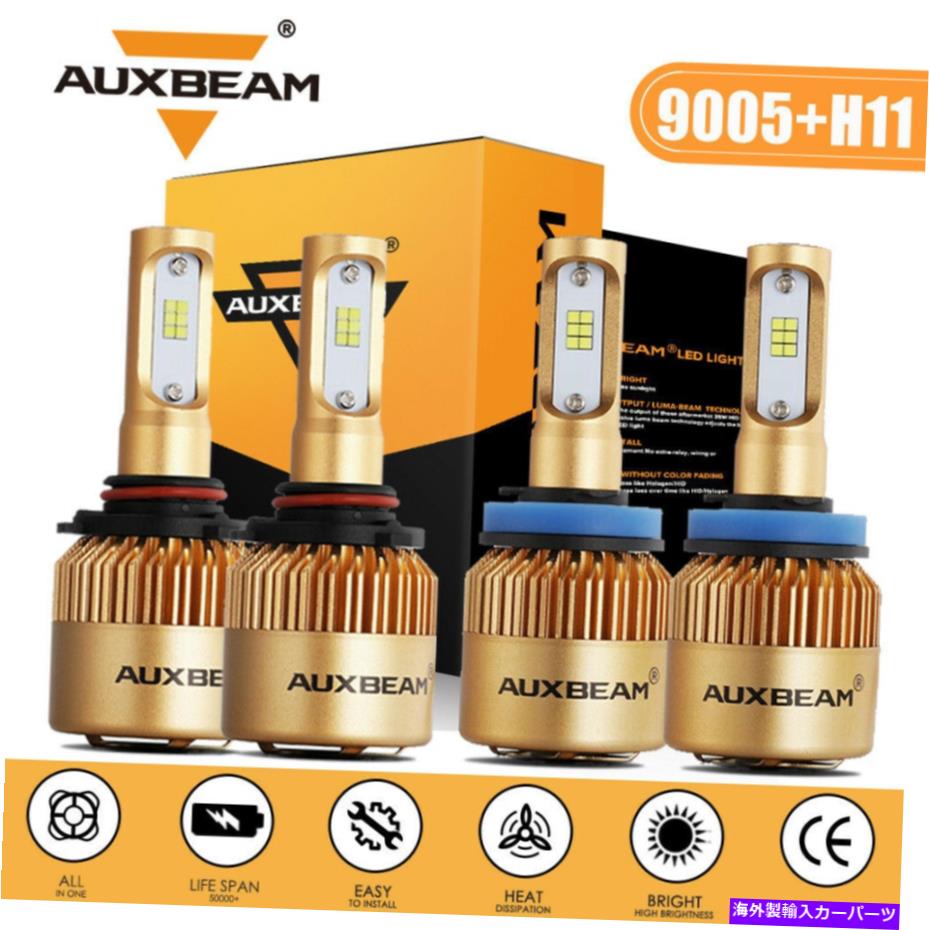 thumbnail interactive-video image 1 of AUXBEAM 9005 H11 LED Headlights Conversion Kit – 6500K Cold White, 10000 Lumens, Hi/Low Beam, 4 Bulbs 1 of 2