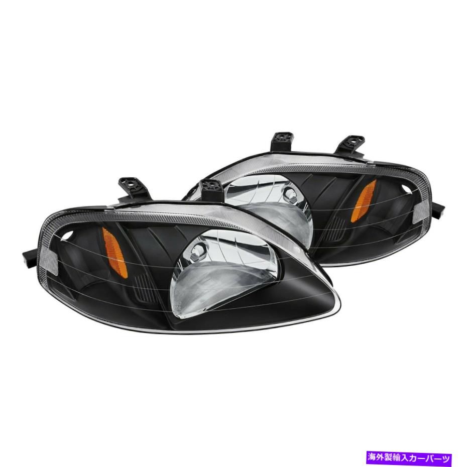 USヘッドライト ホンダシビック1999-2000ルーメン87-1001031ブラックユーロヘッドライト For Honda Civic 1999-2000 Lumen 87-1001031 Black Euro Headlights【並行輸入品】