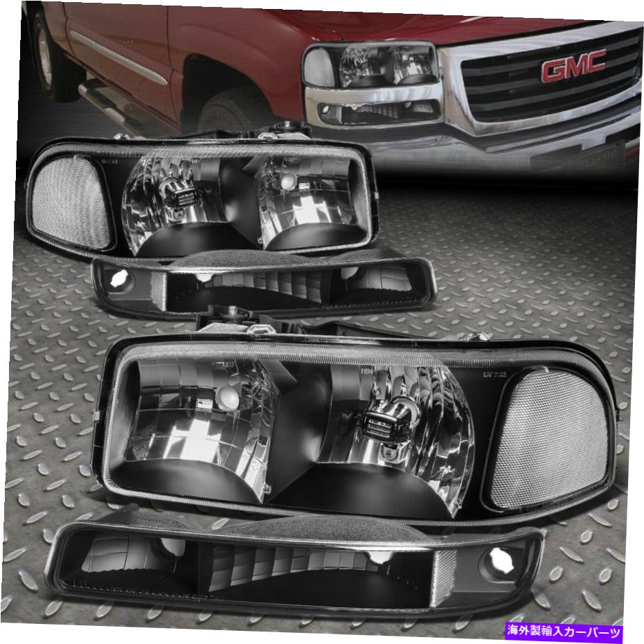USヘッドライト 99-07 GMC Sierra Yukon XLブラック住宅クリアコーナーヘッドライトバンパーランプ FOR 99-07 GMC SIERRA YUKON XL BLACK HOUSING CLEAR CORNER HEADLIGHT BUMPER LAMPS【並行輸入品】 34,749円