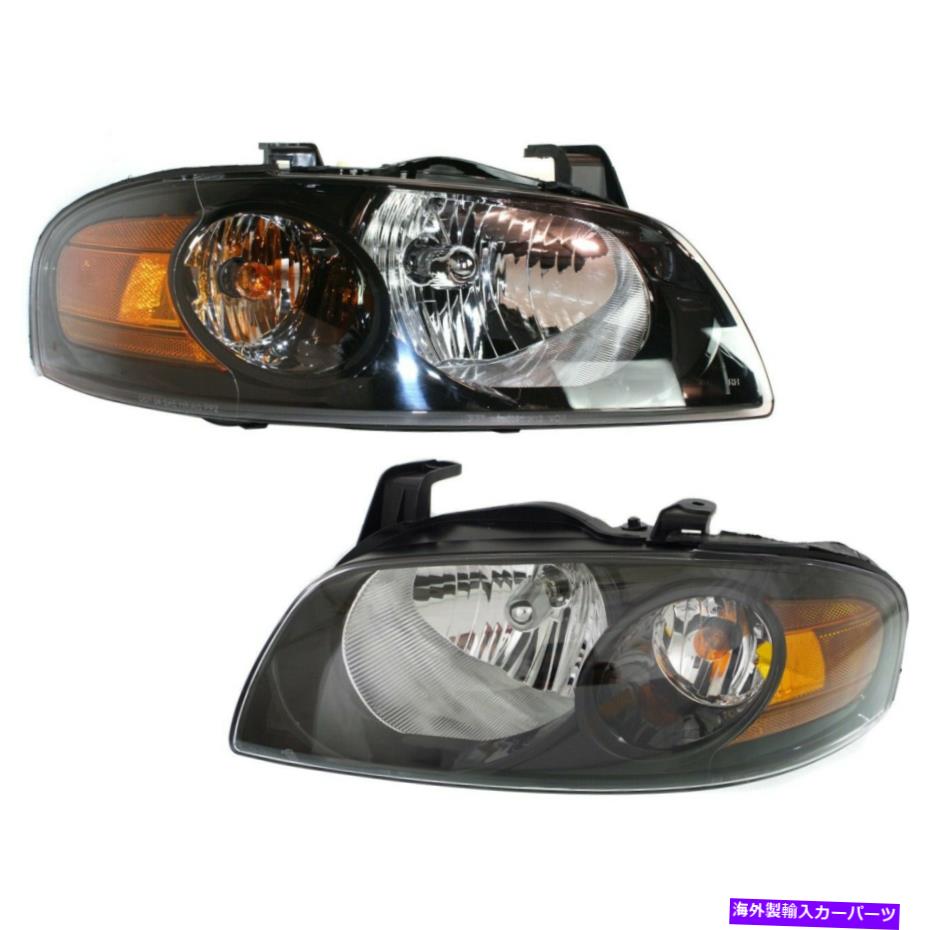 USヘッドライト Headlight 2004 2005 2006年2006日産セントラ左右の黒い住宅2PC Headlight Set For 2004 2005 2006 Nissan Sentra Left and Right Black Housing 2Pc【並行輸入品】
