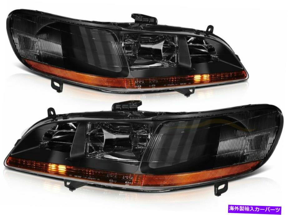 USヘッドライト 1998-2002ホンダアコードブラックハウジングフロントヘッドランプアセンブリペアのヘッドライト Headlights For 1998-2002 Honda Accord Black Housing Front Headlamp Assembly Pair【並行輸入品】