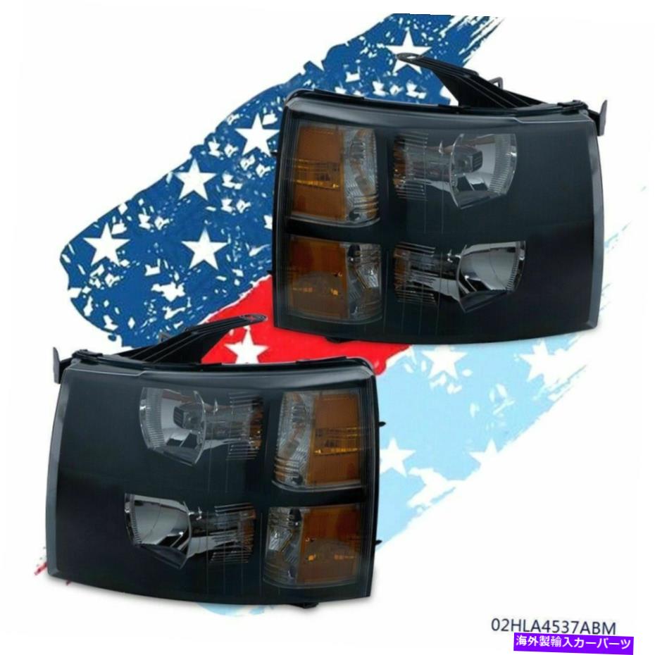 USヘッドライト ブラックハウジングアンバーコーナーヘッドライトランプの取り替えフィット07-14シボリーシルバード Black Housing Amber Corner Headlight Lamp Replacement Fit 07-14 Chevy Silverado【並行輸入品】