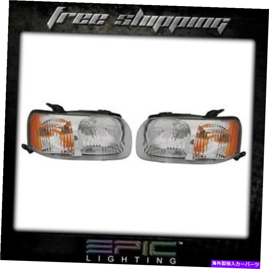 USヘッドライト フィット2001-04フォードエスケープヘッドライトヘッドランプペア左右セット Fits 2001-04 Ford Escape Headlights Headlamps Pair Left Right Set【並行輸入品】