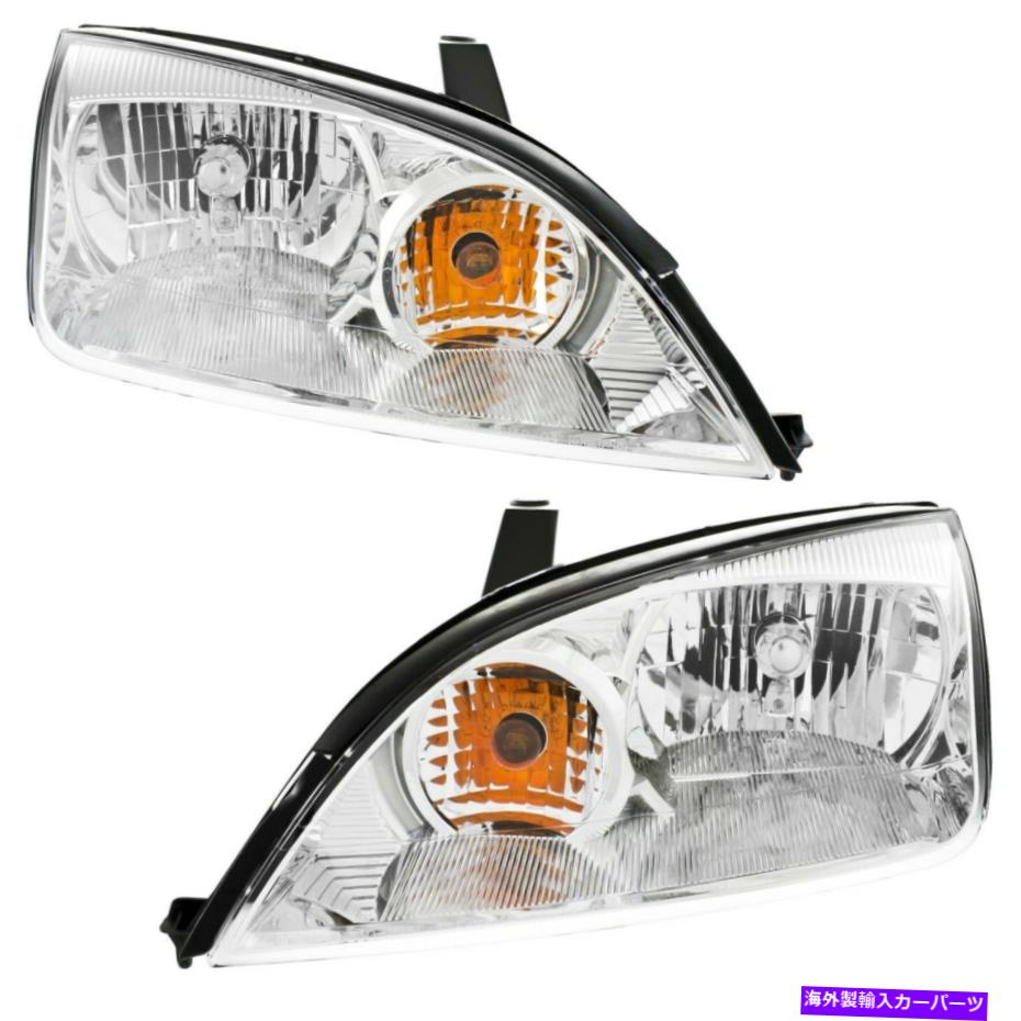 USヘッドライト Headlight 2005 2006 2007 Ford Focus Fopure Bulb 2 PC Headlight Set For 2005 2006 2007 Ford Focus Left and Right With Bulb 2Pc【並行輸入品】