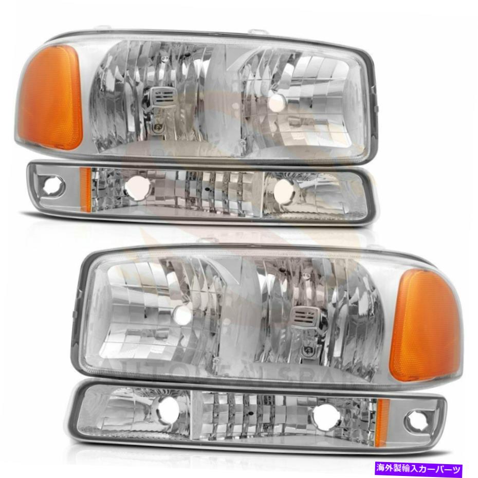 USヘッドライト 1999 - 2006年GMC Sierra 1500ヘッドランプアセンブリランプ対左+右 Headlights For 1999-2006 GMC Sierra 1500 Headlamp Assembly Lamp Pair Left+Right【並行輸入品】