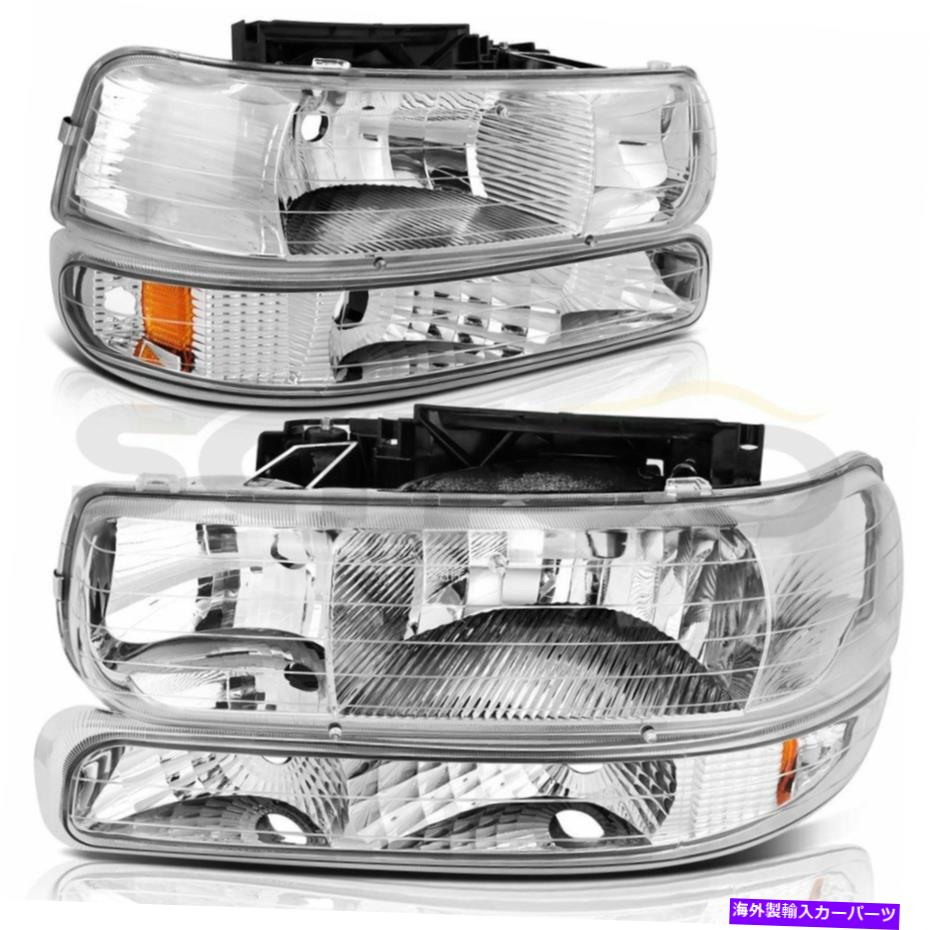 USヘッドライト 99-02シボリーSilverado 00-06郊外Tahoeヘッドライトアセンブリ左+右セット For 99-02 Chevy Silverado 00-06 Suburban Tahoe Headlight Assembly Left+Right Set【並行輸入品】