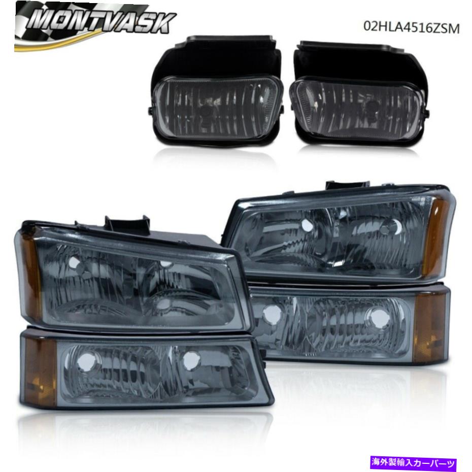 USヘッドライト 煙のヘッドライト+バンパーランプ+ 03-06のためのフォグライトSilverado Avalanche Smoke Headlights+Bumper Lamps+Fog Lights For 03-06 Chevy Silverado Avalanche【並行輸入品】
