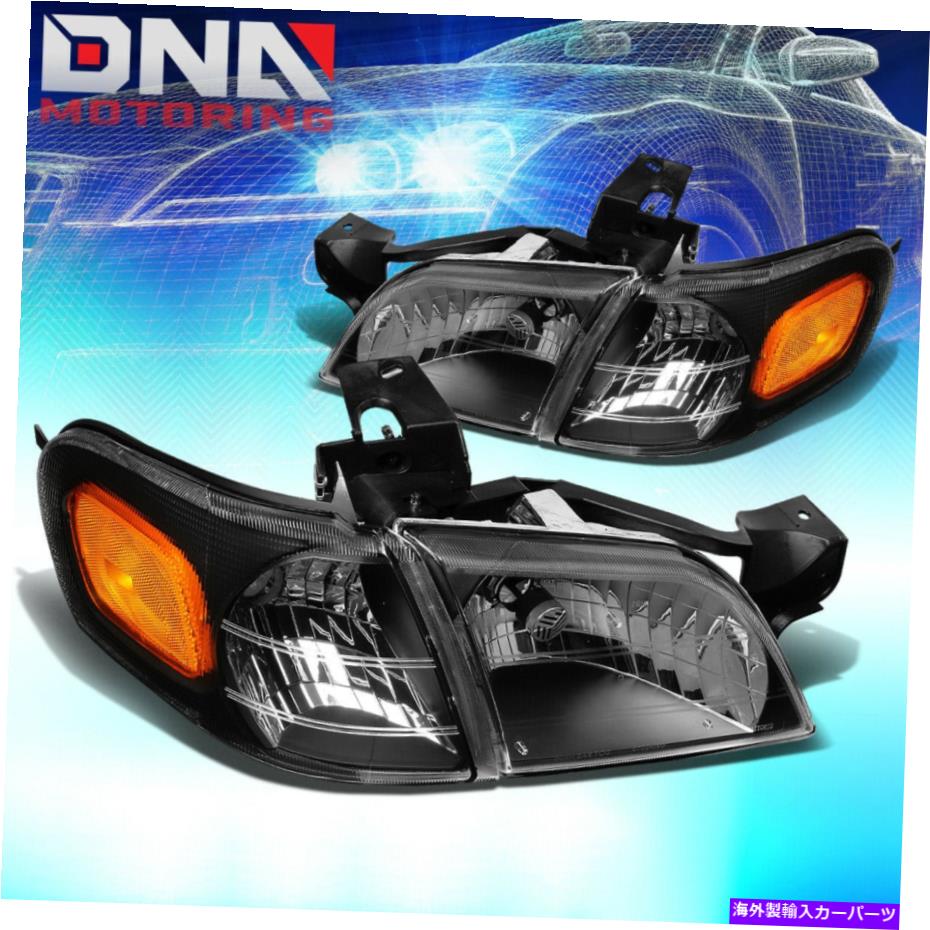 USヘッドライト Chevy Venture 1997-2005ユーロブラックハウジング琥珀色の角ヘッドライトライト FOR CHEVY VENTURE 1997-2005 EURO BLACK HOUSING AMBER CORNER HEADLIGHTS LIGHTS【並行輸入品】