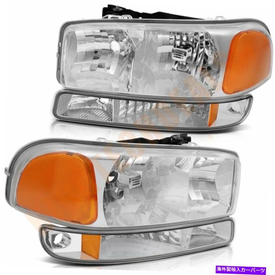 USヘッドライト 1999年 - 2006年GMCシエラ1500ヘッドランプアセンブリライトクロームハウジング Headlights For 1999-2006 GMC Sierra 1500 Headlamp Assembly Light Chrome Housing【並行輸入品】