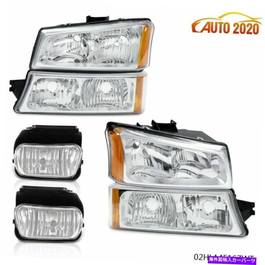 USヘッドライト クロムヘッドライトアンバーシグナル+フォグランプフィット03-07シボリーシルバード/アバランシェ Chrome Headlight Amber Signal + Fog Lights Fit 03-07 Chevy Silverado/Avalanche【並行輸入品】