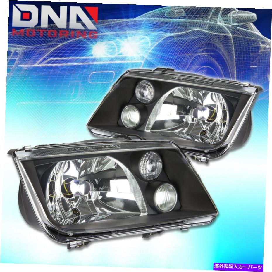 USヘッドライト 99-05 VW Jetta MK4ブラック住宅クリスタルヘッドライトの交換用のW /フォグランプ FOR 99-05 VW JETTA MK4 BLACK HOUSING CRYSTAL HEADLIGHT REPLACEMENT W/FOG LAMPS【並行輸入品】