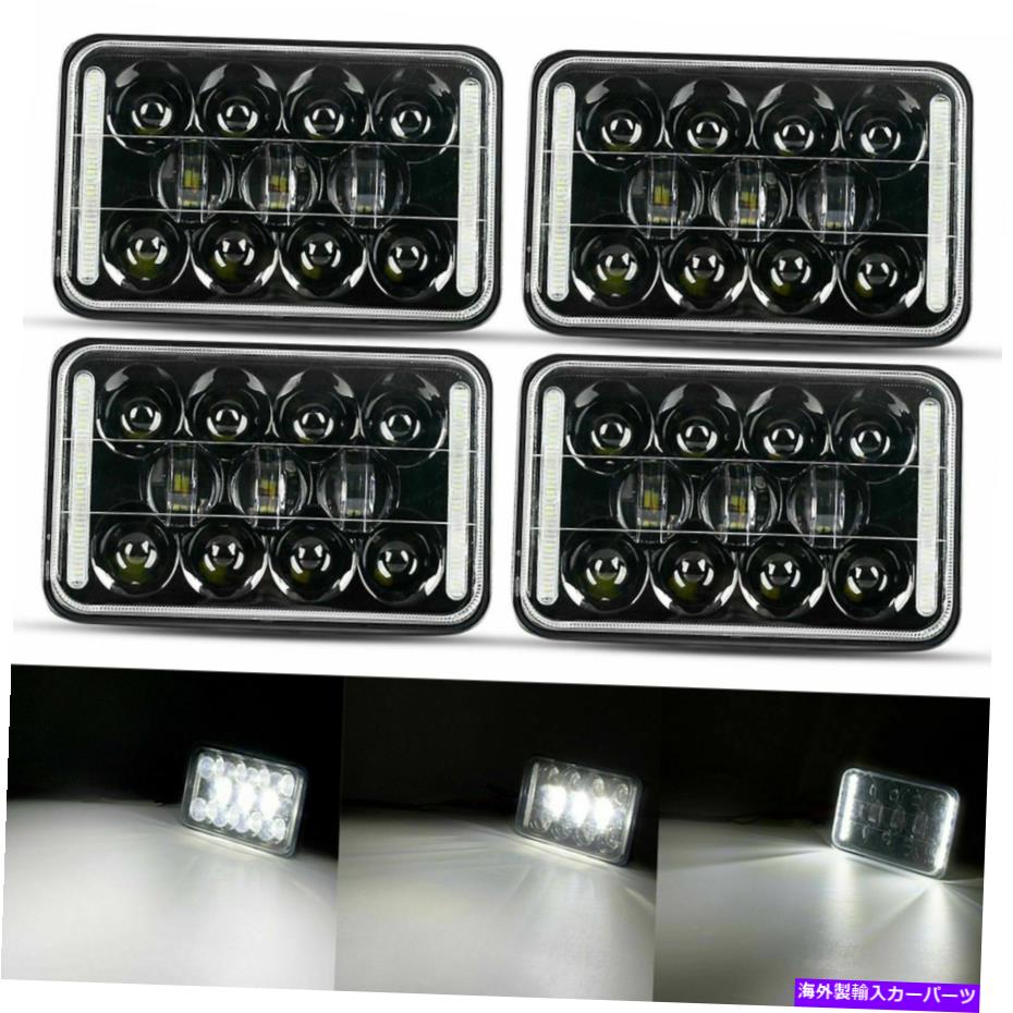 USヘッドライト 4ピース4x6 '' LEDヘッドライトPeterBilt Kenworth FreightLiner Chevy CamaroのためのDRL 4PCS 4x6'' LED Headlights w/DRL for Peterbilt Kenworth Freightliner Chevy Camaro【並行輸入品】